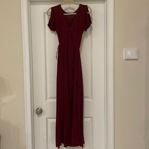Burgundy wrap dress from Lulus